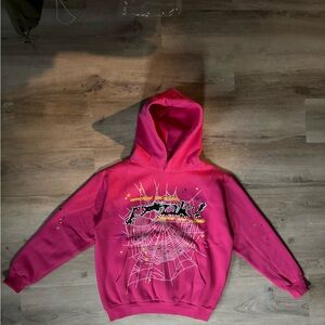 Pink sp5der hoodie size medium